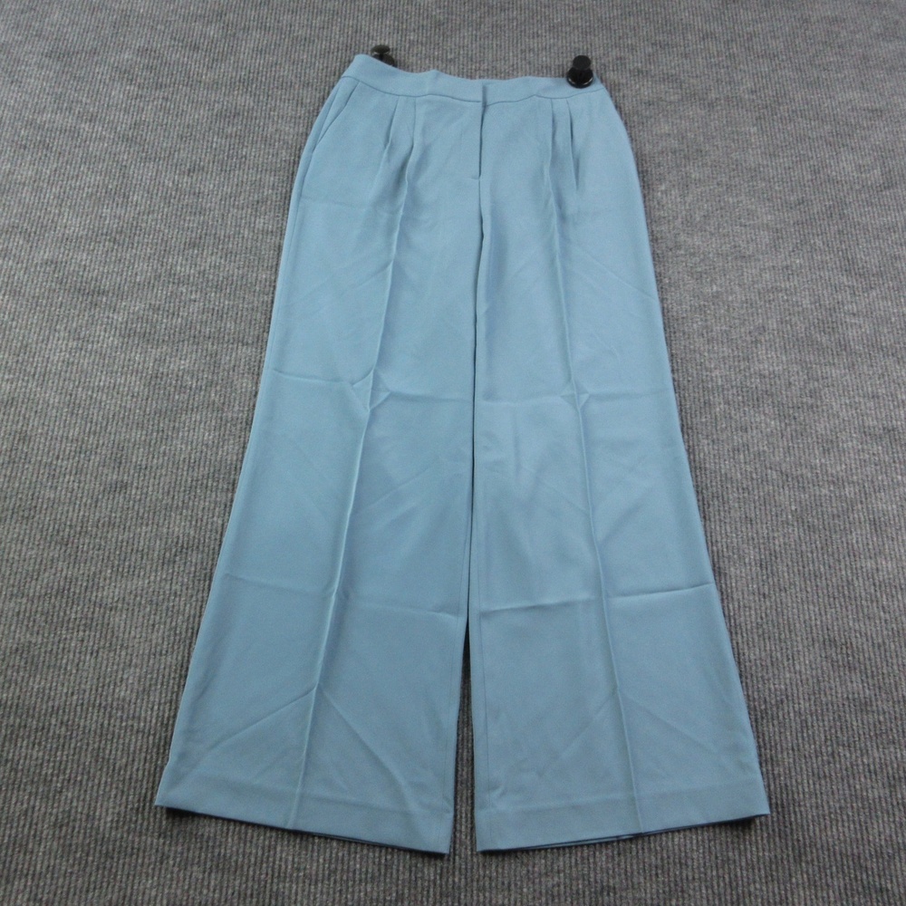 Donna Karan New York Pants Womens 10 Blue Wide Leg Pleated Business 31x32* NWT